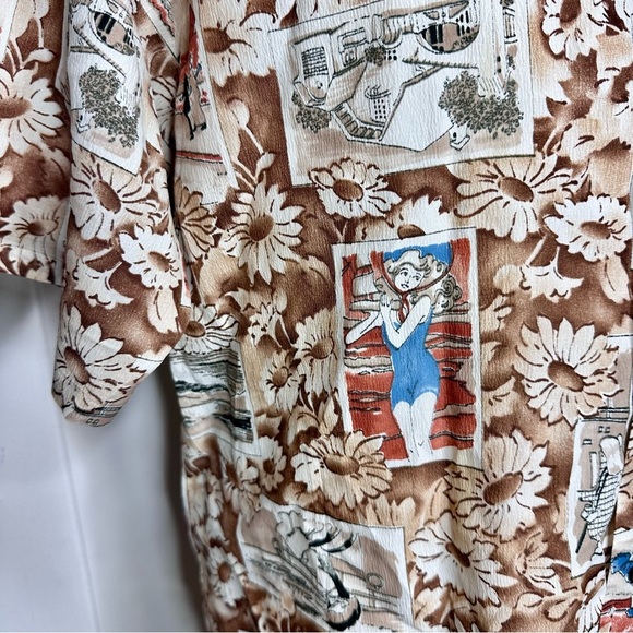 Vintage 60’s Van Heusen 417 Barkcloth Retro Hawaiian Resortwear Shirt - Picture 6 of 11